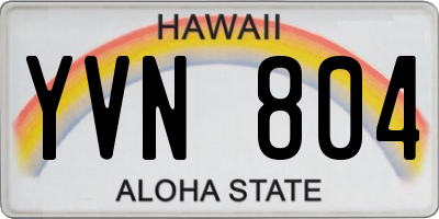 HI license plate YVN804