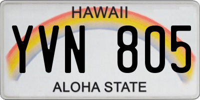 HI license plate YVN805