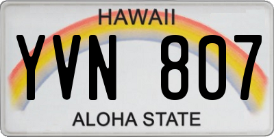 HI license plate YVN807