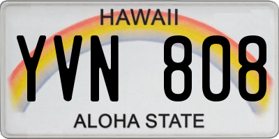 HI license plate YVN808
