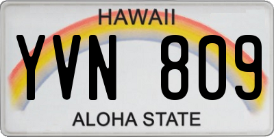 HI license plate YVN809