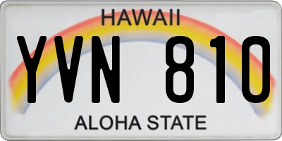 HI license plate YVN810