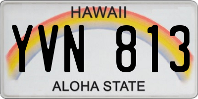 HI license plate YVN813