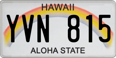 HI license plate YVN815