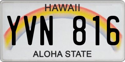 HI license plate YVN816