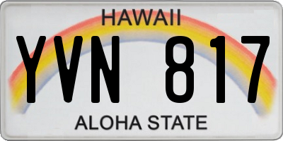 HI license plate YVN817