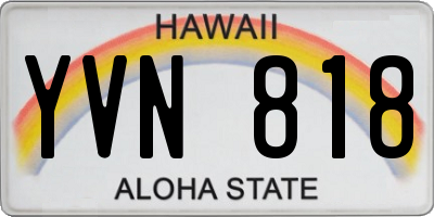HI license plate YVN818