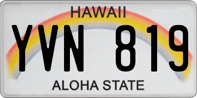 HI license plate YVN819