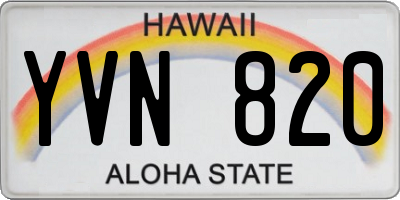 HI license plate YVN820
