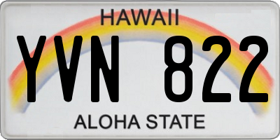 HI license plate YVN822
