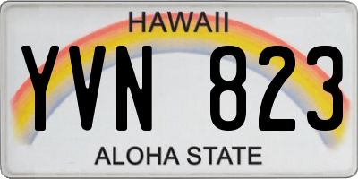 HI license plate YVN823