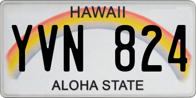 HI license plate YVN824