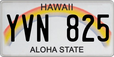 HI license plate YVN825
