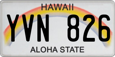 HI license plate YVN826