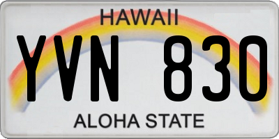 HI license plate YVN830