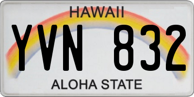 HI license plate YVN832