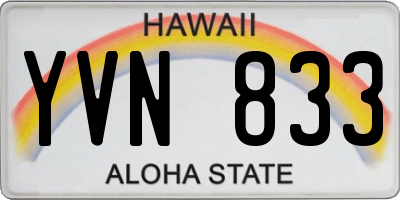 HI license plate YVN833