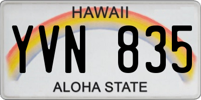 HI license plate YVN835