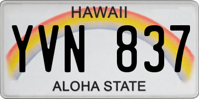 HI license plate YVN837