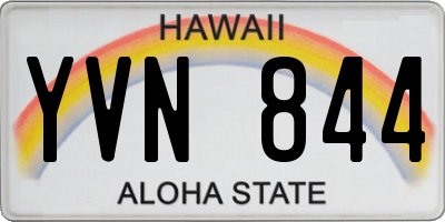 HI license plate YVN844