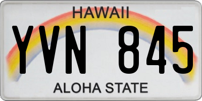 HI license plate YVN845