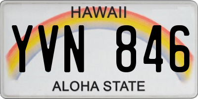HI license plate YVN846