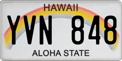 HI license plate YVN848