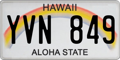 HI license plate YVN849