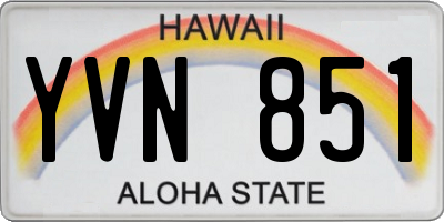 HI license plate YVN851
