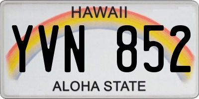 HI license plate YVN852
