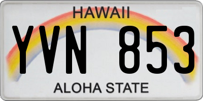 HI license plate YVN853