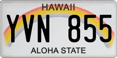 HI license plate YVN855