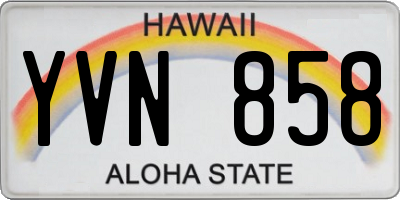 HI license plate YVN858