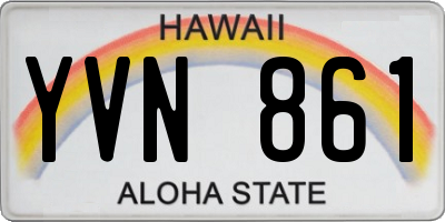 HI license plate YVN861