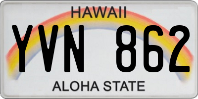 HI license plate YVN862