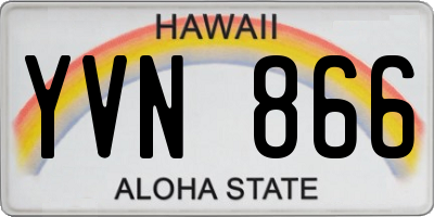 HI license plate YVN866