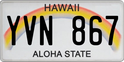 HI license plate YVN867