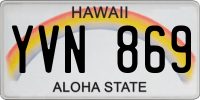 HI license plate YVN869