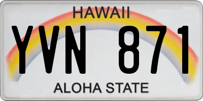 HI license plate YVN871