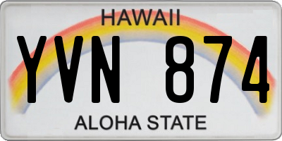 HI license plate YVN874