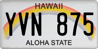 HI license plate YVN875