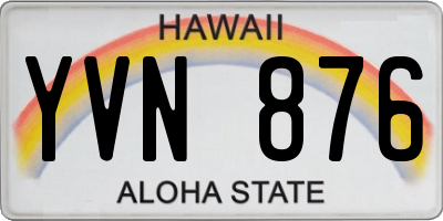 HI license plate YVN876