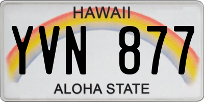 HI license plate YVN877
