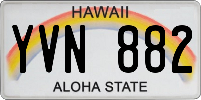 HI license plate YVN882