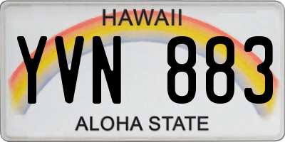 HI license plate YVN883