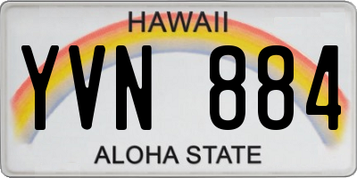 HI license plate YVN884