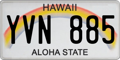HI license plate YVN885