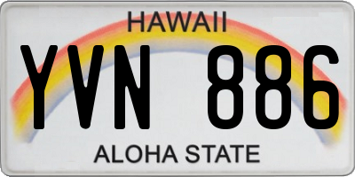 HI license plate YVN886