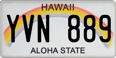 HI license plate YVN889