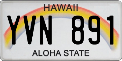 HI license plate YVN891